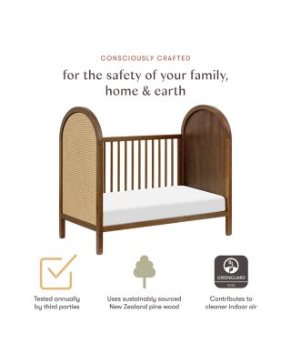 Bondi Cane 3-in-1 Convertible Crib with Toddler Bed Conversion Kit in Natural Walnut