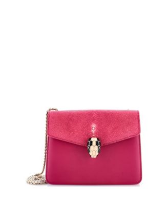 Pre-Owned Bvlgari - Small Serpenti Forever Square Shoulder Bag Leather and Stingray