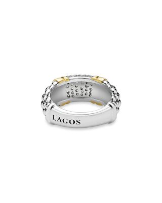 Two Tone Signature Caviar Diamond Ring, 0.567 tcw