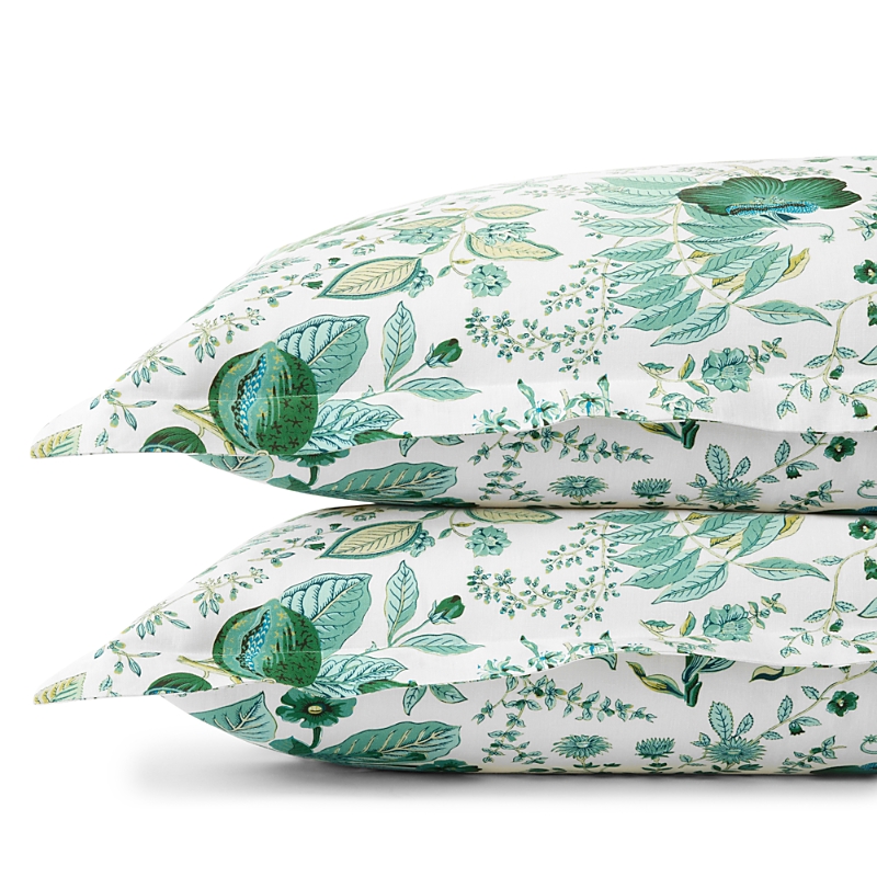 Matouk Pomegranate Linen Pillowcase Set, Standard In Green- Exclusive