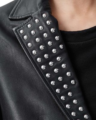Corinna Leather Studded Blazer