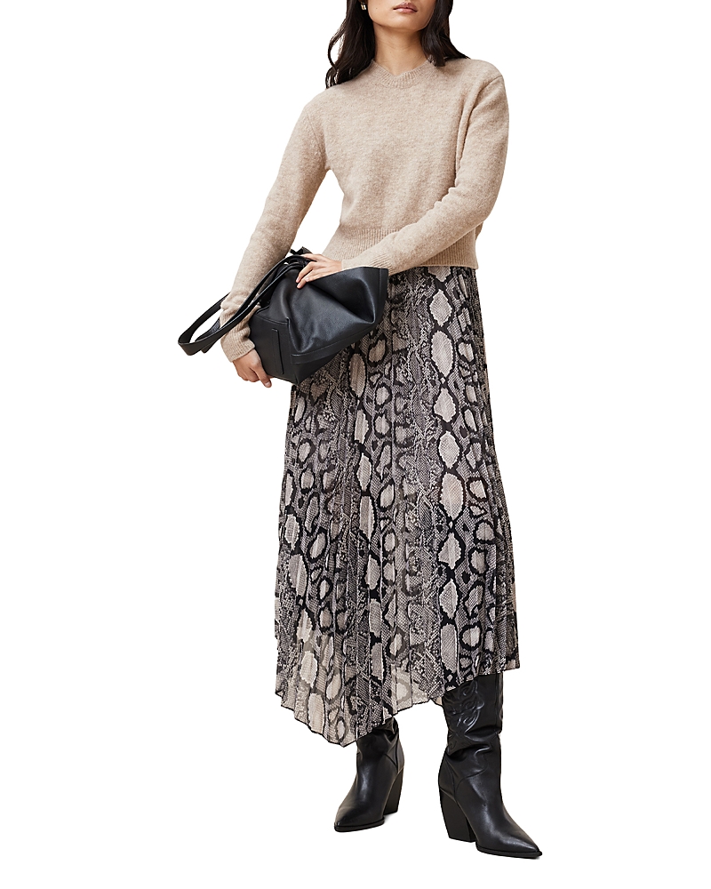 Allsaints Womens Donatella Two-in-one Woven Maxi Dress Flow Ecru Whit In Flow Ecru