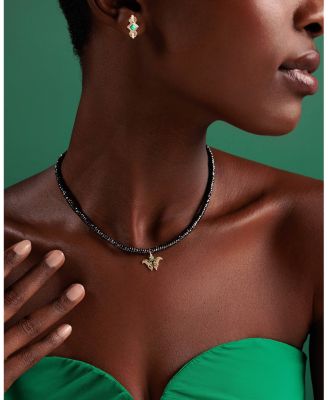 Wicked x Sydney Evan 14K Yellow Gold Emerald Elphaba Moth Pendant Sydney Evan Necklace, 18"