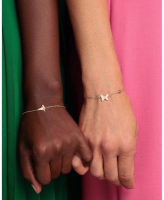 Wicked x Sydney Evan14K Yellow Gold Glinda Pure Butterfly Pink Sapphire Chain Bracelet