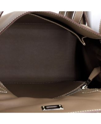 Pre-Owned HERMES Kelly 25 Handbag Grey Swift with Palladium Hardware