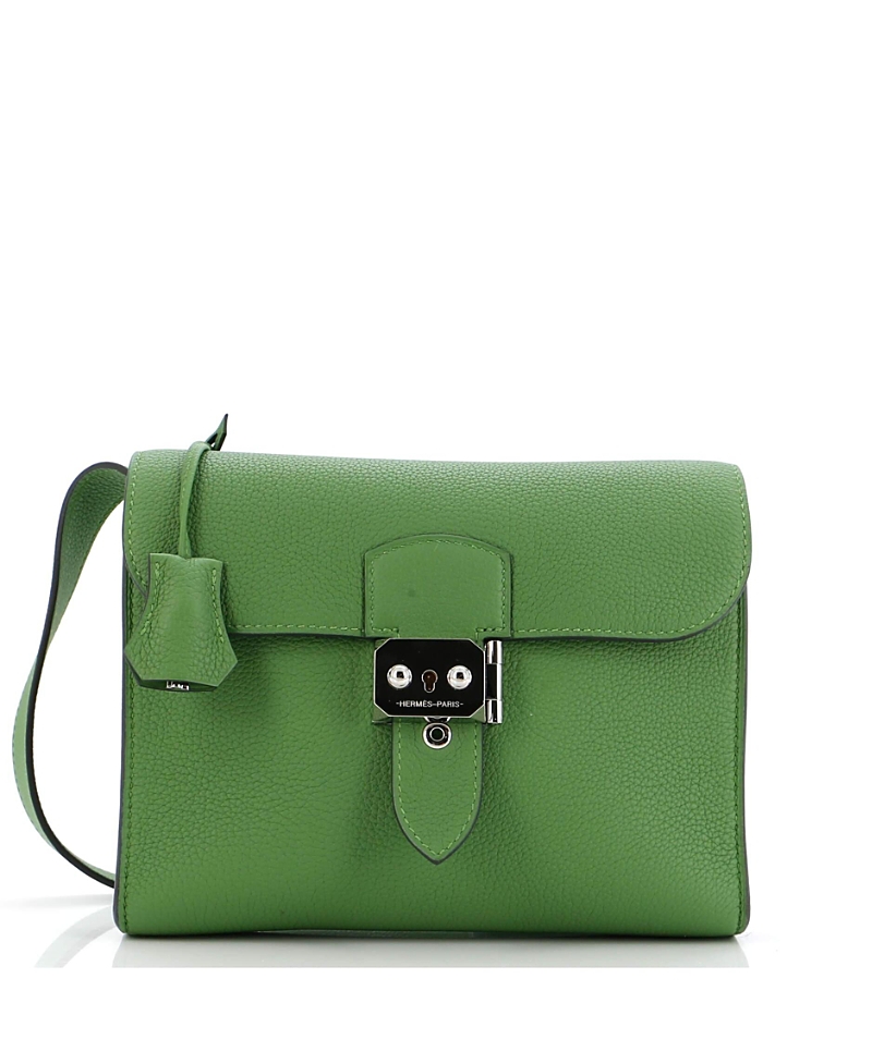 Pre-owned Pre-owned Hermes Hermes 21 Sac A Depeches Messenger Bag Togo In Green