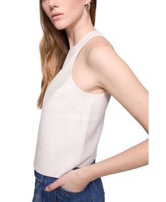 Nora Faux Leather Halter Top