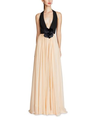 HALSTON - Kinslee Crepe and Chiffon Gown