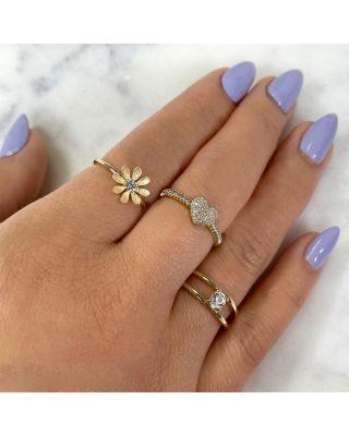 14K Yellow Gold Kate Diamond Heart Ring, 0.12 tcw