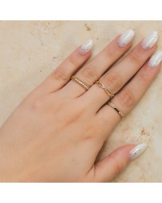 14K Yellow Gold Kate Diamond Pav&eacute; Geometric Band