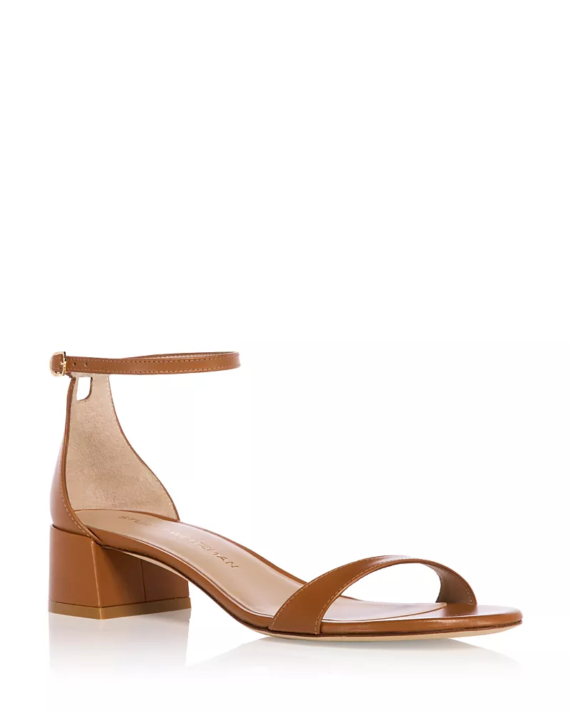Stuart Weitzman Women's Nudist 35 Block Heel Sandals