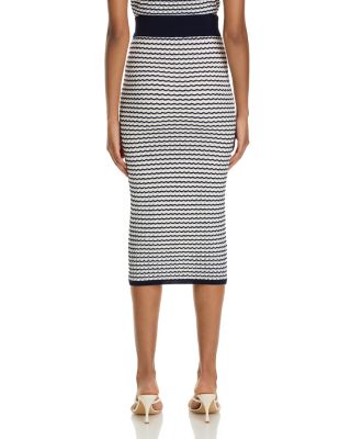 Wavy Striped Midi Skirt