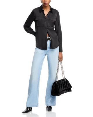 Logan Featherweight Mid Rise Wide Leg Jeans in Greenport