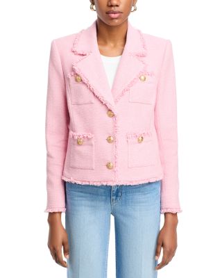 L'AGENCE Sylvia Fringe Trim Tweed Jacket | Bloomingdale's