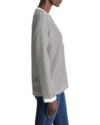 Zig Zag Split V Neck Top