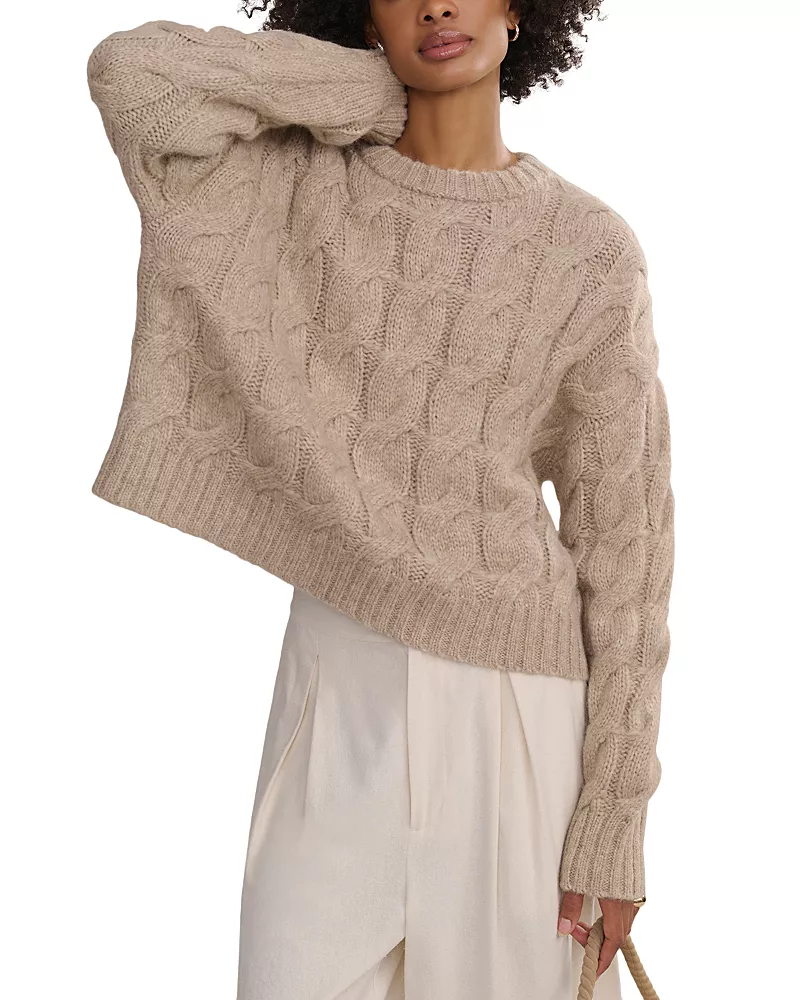 Jenni Kayne Serena Cable Knit Crewneck Sweater