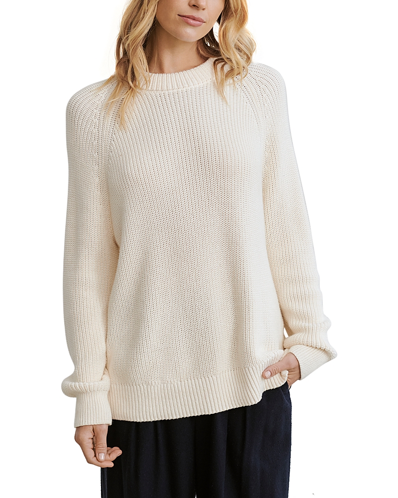 Jenni Kayne Oversized Cotton Fisherman Sweater In Ivory
