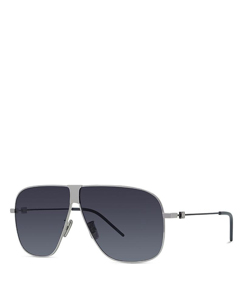 Givenchy Gv Speed 64mm Oversize Gradient Pilot Sunglasses In Palladium/smoke