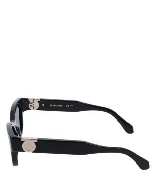 Gancini Hinge Rectangular Sunglasses, 52mm
