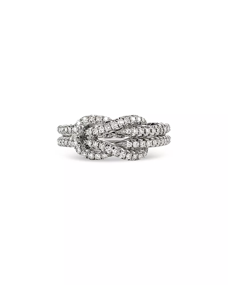 John Hardy Sterling Silver Love Knot Diamond Ring