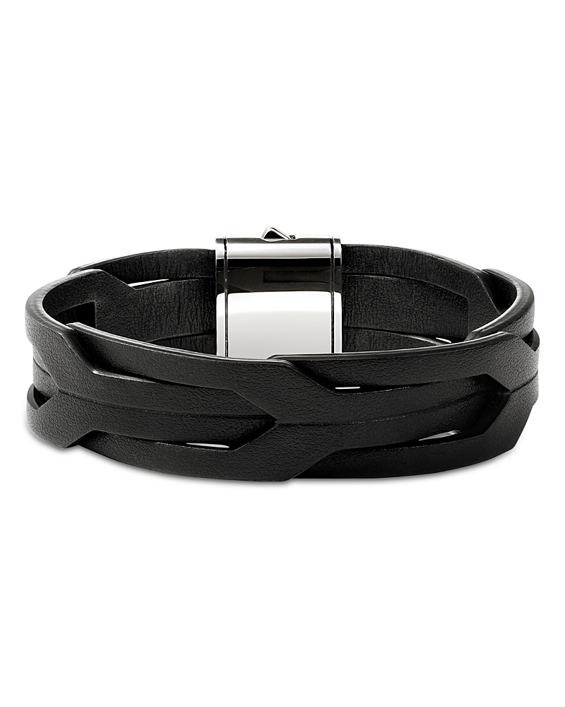 John Hardy Men's Sterling Silver Icon Braided Leather Bracelet In Black