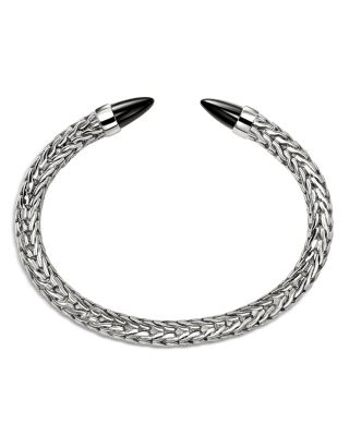 Sterling Silver Spear Black Onyx Cuff Bracelet