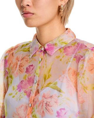 Midnight Tulips Fiona Silk Blouse