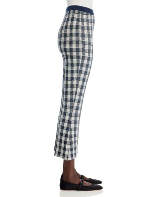 Gingham Cropped Flare Leg Pants