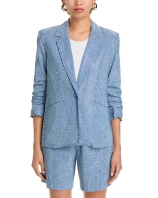 Chambray Rhinestone Blazer
