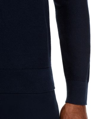 Cotton Tipped Textured Birdseye Half Zip Sweater - Exclusive