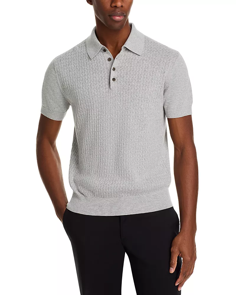 The Men's Store at Bloomingdale's Pointelle Short Sleeve Sweater Polo - Exclusive