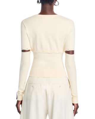 Multi Button Crewneck Cardigan Sweater