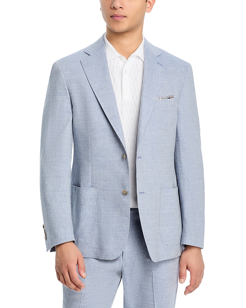 Vince Linen & Wool Melange Solid Slim Fit Suit Jacket In Light Blue