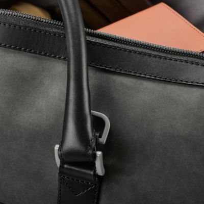 Compact Leather Weekender Bag