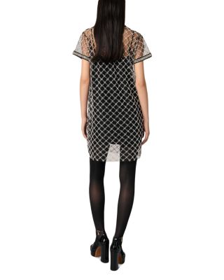 Embroidered Tulle Mini Dress