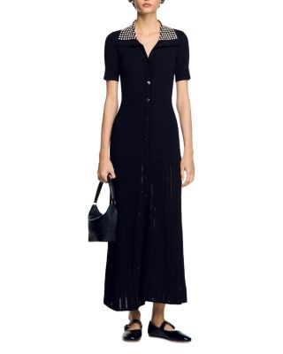 Sandro Knit Maxi Dress with Studs | Bloomingdale's