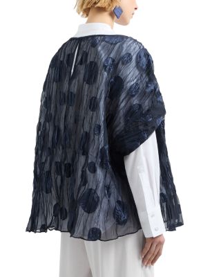 Crinkle Short Sleeve Polka Dot Shirt