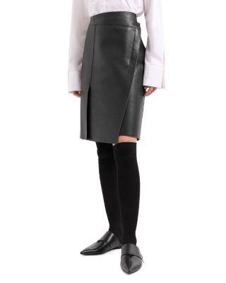 Emporio Armani - Leather Wrap Effect Skirt