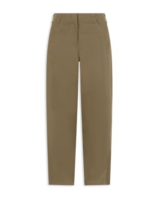 Stretch Brushed Cotton Barrel Leg Trousers