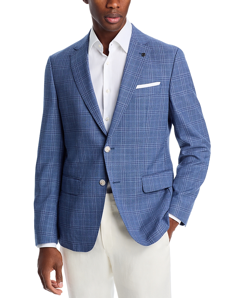 Hugo Boss Hutson Tonal Plaid Slim Fit Sport Coat In Dark Blue