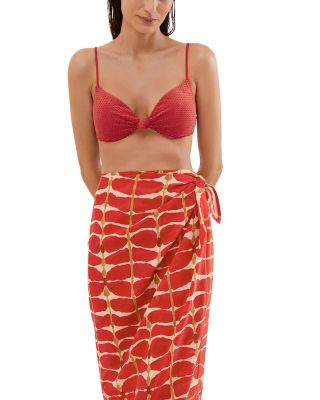 Agni Flora Tie Side Cover-Up Skirt