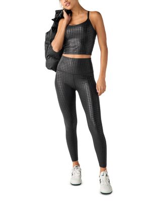 Slim Racerback Top & Caught In The Midi Leggings in Houndstooth
