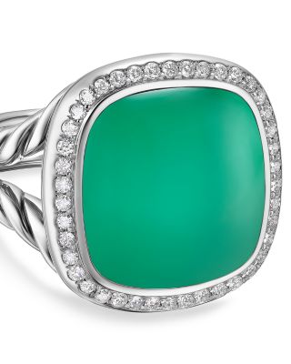 Albion&reg; Oval Ring in Sterling Silver with Lagoon Orchid and Diamonds, 15mm