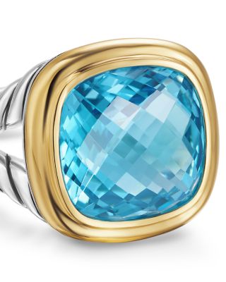 Albion&reg; Ring in Sterling Silver with 18K Yellow Gold and Blue Topaz, 11mm