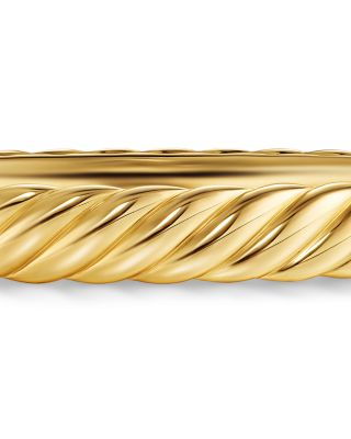 Sculpted Cable Bangle Bracelet in 18K Yellow Gold, 8mm