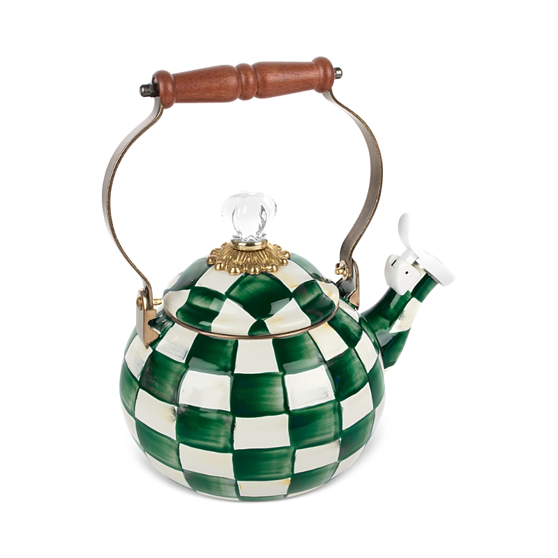 Mackenzie-childs Emerald Check 2-quart Whistling Tea Kettle