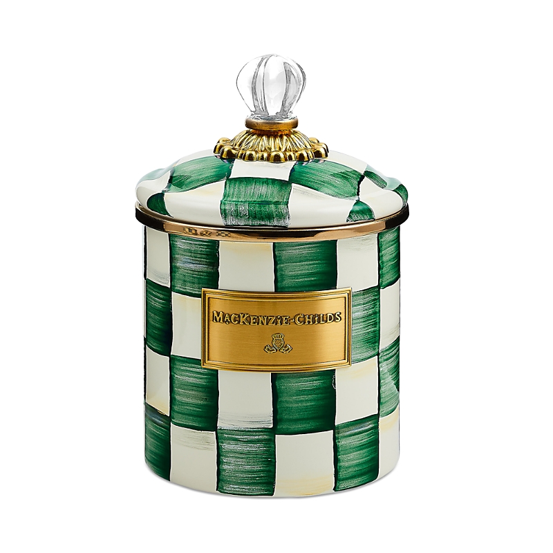 Mackenzie-childs Emerald Check Canister, Small