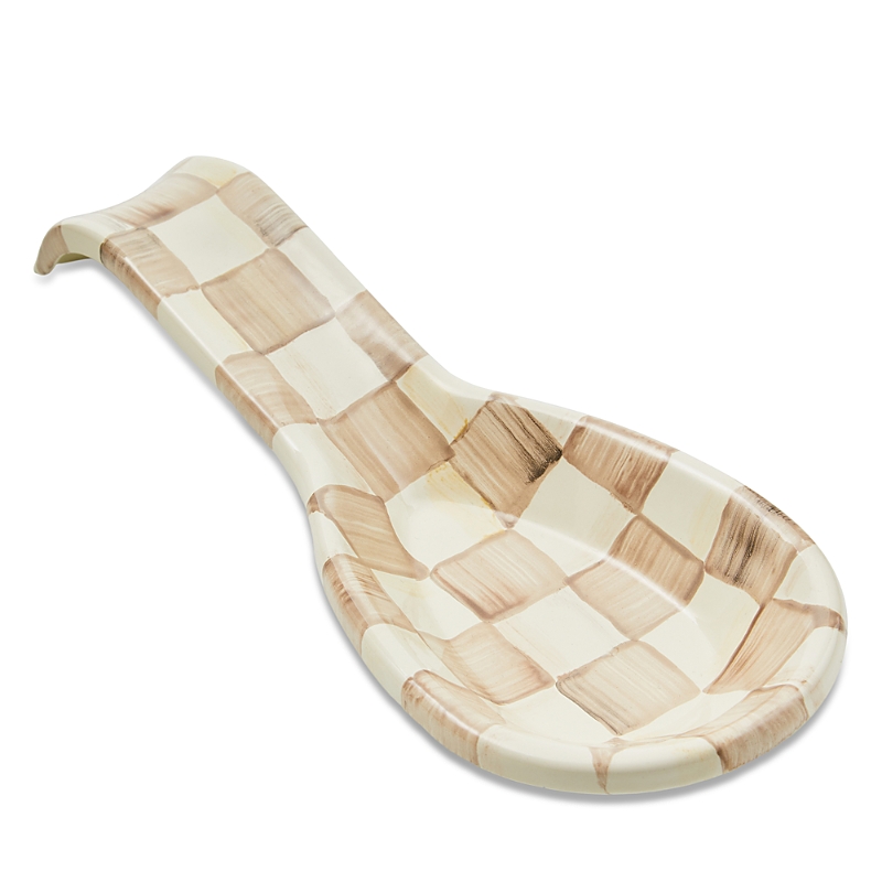 Mackenzie-childs Mocha Check Spoon Rest