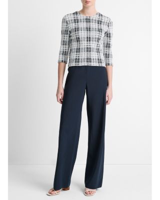 Boucl&eacute; Plaid Top