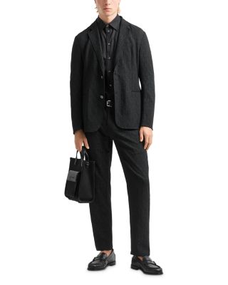 Wave Jacquard Textured Regular Fit Button Down Shirt 